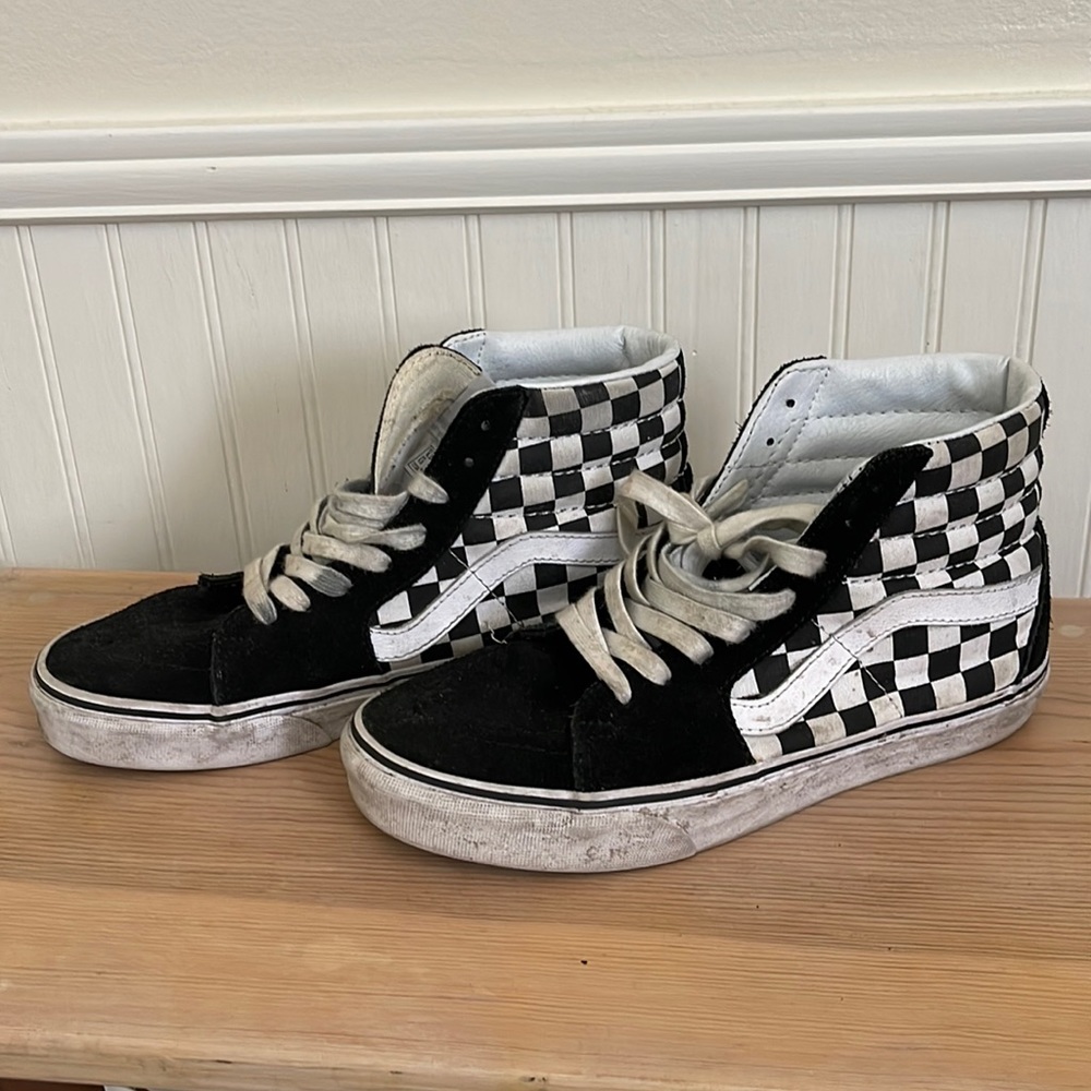 Vans SK8-Hi Checker Black and White Unisex High-Top Sneakers